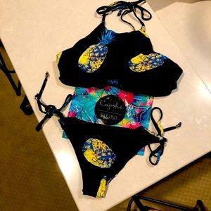 CUPSHE Pineapple halter Print Bikini Sexy Swimwear